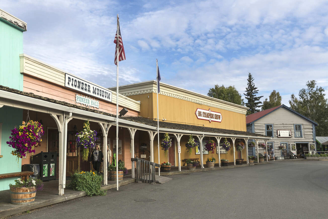 The old buildings in Downtown, the best area where to stay in Fairbanks, Alaska